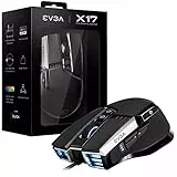 EVGA Mouse da gioco X17, cablato, nero, personalizzabile, 16.000 DPI, 5 profili, 10 pulsanti, ergonomico, 903-W1-17BK-KR