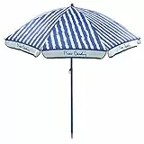 Pierre Cardin, Linea Haiti, Ombrellone Spiaggia Portofino, Raggi in Paragon, palo Acciaio, Cotone, 200 cm, Celeste