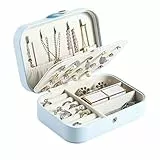 Lrikas Piccolo portagioie da viaggio decorativo scatole per gioielli Jewelry Organizer da donna 16 ,5 x 11,5 x 5,5 cm (azzurro)