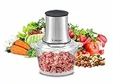 BEPER P102ROB001 Tritatutto in vetro, Contenitore in vetro, Corpo in Abs, Doppia coppia di lame in acciaio,2 velocità, base antiscivolo, Capacità di 1,5L, Grigio/Nero