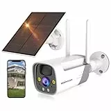 Szsinocam 3MP 15000 mAh Telecamera Wi-Fi Esterno Senza Fili con Batteria Pannello Solare, HD Videocamera Sorveglianza, Rilevamento PIR, IP66, 2 Vie Audio, Visione Notturna e Allarme Sonore