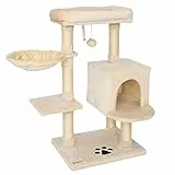 lionto Tiragraffi per Gatto Albero Tiragraffi Gatto Gioco Giocattolo Gatti Altezza 93 cm, Beige