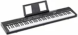 Amazon Basics Pianoforte digitale con tastiera semi-pesata a 88 tasti, pedale sustain, alimentatore, 2 altoparlanti e modalità lezione, Nero