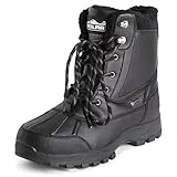Polar Uomo Thinsulate Foderato Impermeabile Battistrada Profondo Durevole Gomma Shell Termica Inverno Pioggia Neve Stivales - Nero - UK9/EU43 - YC0693