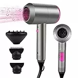 Asciugacapelli 2000W Phon Capelli Professionale AC Motore Phone Capelli Ionico con 3 Impostazioni di Calore, Tasto Aria Fredda con 1 Diffusore e 2 Concentratori per Molte Acconciature