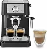 De'Longhi EC260.BK Macchina da Caffè Per Polvere o in Cialde E.S.E., Sistema Latte Manuale, Facile da usare, Serbatoio Estraibile da 1.1 L, Caldaia acciaio inox