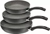 BALLARINI Bari Padella, Alluminio Plastica Acciaio, Grigio, 20 cm + 24 cm + 28 cm, Set di 3