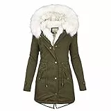 757 Cappotti Donna Invernali Cappotto Donna Donne Fodera Cappotto Donna Inverno Caldo Spessore Lunghi Cappotti Giacca Parka con Cappuccio di Pelliccia