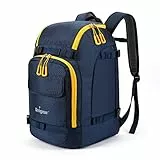 Unigear Borse per Scarponi Sci, 50L Zaino Snowboard con Sistema Molle Negozio Attrezzatura Inclusa Scarpe, Giacca, Casco, Occhiali, Guanti, Scarponi da Neve (Blu)