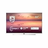 Philips TV Ambilight 55PUS6814/12 55' 4K UHD TV LED Pixel Precise Ultra HD, HDR10+, Dolby Vision∙Atmos, Smart TV, Alexa Integrata, Modello 2019/2020, Argento
