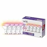 WiZ Faretto Smart WiFi 50W, GU10, 4 Pezzi, Tecnologia SpaceSense, Controllo Vocale, Luce Bianca o Colorata, Dimmerabile