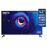 Metz Smart TV, Serie MTC6000, 42' (106 cm), LED, Full HD, Versione 2022, Wi-Fi, Android 9.0, HDMI, ARC, USB, Slot CI+, Dolby Digital, DVB-C/T2/S2, HEVC MAIN10, Nero [Classe di efficienza energetica F]