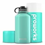 PROWORKS Borraccia 2 Litri | Metallo Acciaio Inox Boraccia, Bevande Fredde per 24 or Calde 12 ores, Senza BPA, Tenuta Stagna Borraccia per Sport, Escursioni, e Camping - Verde