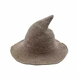 DIYANG Cappello da strega da donna per Halloween moderno vincitore autunno moda cappello pecora pieghevole lana partito festival cappello DarkKhaki