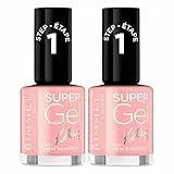 Rimmel London Super Gel by Kate Moss Smalto per Unghie Effetto Gel a Lunga Tenuta Colore 021 New Romantic - 2 Smalti