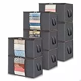 Lifewit 8 pezzi 60L Scatole per Vestiti, Contenitori Organizer armadio per Piumoni, Scatola trasloco, Buste Pieghevole per Indumenti, Coperte, Biancheria da Letto, Grigio