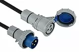 Electraline 46142 Prolunga in Gomma Presa Industriale IEC Spina a 3 Poli Adatta per Camper, Campeggio, Caravan, Barca, cantiere-IP67, Sezione Cavo 3G1.5mm, 10 mt