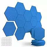 Pannelli Fonoassorbenti Soundsbay 12 pezzi 30x25x1 cm Pannelli Insonorizzanti Con nastro biadesivo trasparente Pannello acustico per Podcasting, Studi di Registrazione