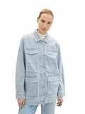 TOM TAILOR Le signore Giacca di jeans 1035327, 31327 - Denim Offwhite Stripe, L