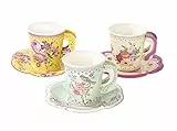 Talking Tables Truly Scrumptious Mixed Vintage Designs 12Pk Cup With Handle & Saucers Set