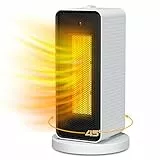 Qoosea Termoventilatore Ceramico 1200W Elettrico Portatile Riscaldatore Stufa 3 Impostazioni di Temperatura Stufa Scaldino Elettrico con Termostato per Casa Ufficio(Bianco)
