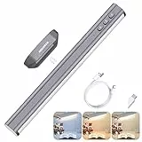 Rocoren Lampada da Scrivania Senza Fili Ricaricabile, Lampada da Tavolo a LED Magnetica Dimmerabile per Sottopensile, Cucina, Lettura, Studio, Lavoro