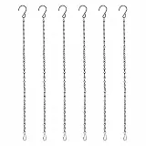 6 pezzi Metallo Catena Sospesa,Appesa Pianta Catena ,50cm,catene da appendere con ganc per Giardino, Fioriere, Lanterne, Ornamenti e Mangiatoie per Uccelli (Nero)