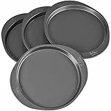 Wilton, 0261851, Set 4 Teglie Tonde Antiaderenti per Torte a Strati, Metallo Antiaderente, ø 20,3 x h 1,3 cm