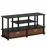 Furinno Mobile Porta TV con 2 Cassetti, Legno, Nero/Marrone, 52