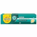 Supradyn Difese Integratore Multivitaminico con Vitamina D3, C, Zinco, Integratore Difese Immunitarie Adulti, Multivitamine per Sistema Immunitario, 15 Compresse Effervescenti, Gusto Arancia