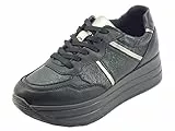 IGI&CO 2674511 Nappa Scam Nero Sneakers per Donna in Pelle con Zeppa Media (Taglia 38)