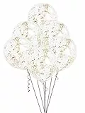 Unique Party 49595 - Palloncini Dorati da 30cm con Coriandoli, Confezione da 6