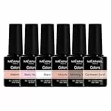 Méanail Paris • Cofanetto 6 Smalti Semipermanenti Unghie Nude UV LED • Set da 6 Colori Manicure Pedicure Nail Polish Soak Off • Vegan & Cruelty Free Norme CE Europee