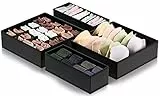 GoMaihe Organizer Cassetti | 4 PCS Organizer Armadio | Organizer Cassetti Intimo per Reggiseni, Calzini, Intimo, Pantaloni, Cravatte e Altri Indumenti. Divisori per Cassetti Organizzatore Nero