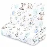 Totsy Baby Set piumino per bambini 100 x 135 cm con cuscino - piumino per bambini con cuscino Piumino per asilo con rivestimento patchwork in cotone riccio