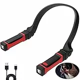 GeeRic Torcia Elettrica Professionale, LED Torcia da Collo Appeso Sportivo Mini Torcia a Doppia Magnetica Portatile Impermeabile IPX67 per Officina, Campeggio,Ciclismo,Trekking,Correre