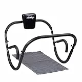 Relaxdays, Attrezzo per Addominali AB Roller, Allenamento a Casa, Potenziamento Muscolare, Pieghevole Uomo, Nero, M