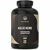Aglio nero fermentato - 270 capsule - 1500mg al giorno (Estratto 15:1 alto dosaggio) - 14,89% di polifenoli - Contiene S-allilcisteina (SAC) - integratore inodore, vegano TRUE NATURE