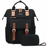 LOVEVOOK Zaino porta PC Donna 15.6 pollici, Impermeabile Zaino Donna Universita con Borsa per Cavo Dati, Zaini per Laptop Multitasche Capiente da Viaggio Lavoro Scuola Affari Ufficio Nero
