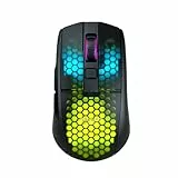 Roccat Burst Pro Air - mouse ottico da gioco RGB wireless professionale, simmetrico e ultraleggero con sensore ottico Owl-Eye a 19.000 DPI, switch ottici, ROCCAT Titan Wheel, peso di 81grammi, nero