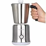 Homtone Montalatte automatici, Montalatte in acciaio inox da 700 ml, Schiumatore automatico di latte caldo/freddo per latte, cappuccino