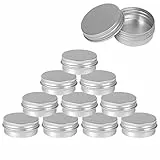 GGISUI 10 Pezzi 15ml Barattoli di Alluminio, Contenitori Cosmetici Vuoti, Scatola Alluminio per Conservare Lozioni, Candele, Bottoni e Piccole Parti