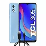 TCL 305i Smartphone 4G 64GB, 2GB RAM, Display 6.52' HD+, Android 11, Camera 13 Mp, Batteria 4000 mAh, Dual Sim Muse Blue, Versione con Cavo Micro-USB Aggiuntivo, 1mt, Italia