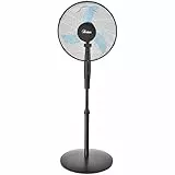 Ardes AR5EA41PB Easy 41PB PLUS Ventilatore a Piantana Base Tonda 3 Pale 40 cm, Altezza 130 cm, 3 Livelli di velocità, Design Premium Total Black