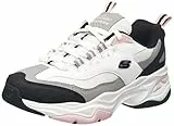 Skechers D'Lites 4.0 Fresh Diva, Scarpe da Ginnastica Donna, Bianco (White Leather Mesh Black Pink Trim), 37 EU
