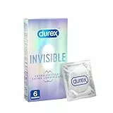 Durex Invisible Extra Lube Preservativi per una sensazione di elevata lubrificazione, 6 Profilattici