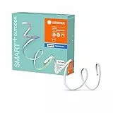LEDVANCE Striscia LED RGB intelligente (3 metri) per uso esterno, specialmente per Alexa, ZERO TOUCH SETUP-facile installazione con unclic, colori RGBW modificabili, colore della luce modificabile