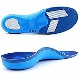 LARSARO Plantari Ortopedici Piede Piatto per Arco plantare,Antinfortunistiche solette scarpe ortopediche per Fascite Plantare,per Uomo e Donna (41-43 EU-28cm, Blu)