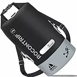 ROCONTRIP Borsa Impermeabile,Sacca Impermeabile da 10L/20L,Impermeabile con Zaino Dry Bag,Sacchetto Impermeabile,Waterproof Cinghia Regolabile Lungo Perfetto per Sport Acquatici,Camping(Nero, 10 L)