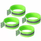GeekerChip Fasce da Braccio Catarifrangenti,Sicurezza Bracciale Riflettente,Fasce Riflessione di Sicurezza Bande,per Esterno,Corsa,Jogging,Ciclismo,per Braccio,Caviglia,Polso- Adulti e Bambini,4 Pezzi